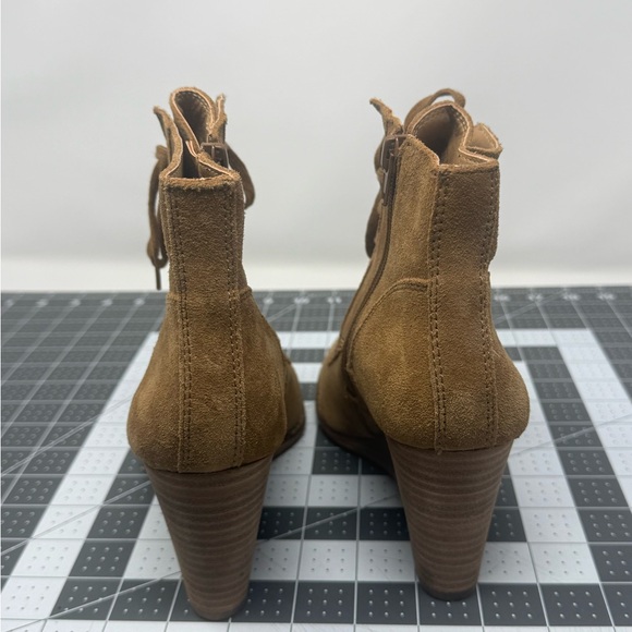 Lucky Brand Brown Lace Up Wedge Boots sz 7.5 (SHVOWK) - Picture 5 of 9